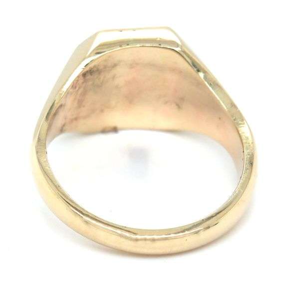 Gent's 14kt yellow gold pyramid and palm tree ring