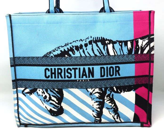 Pre owned Christian Dior medium D jungle pop book tote bag