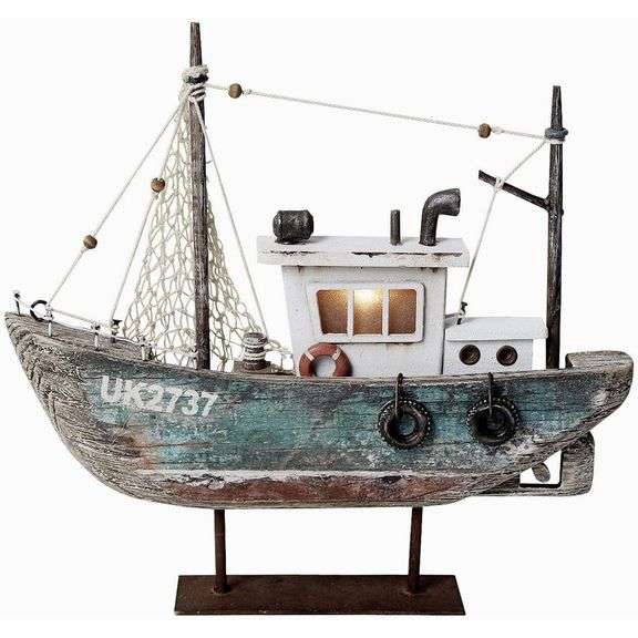 Wooden Sailboat with LED Light