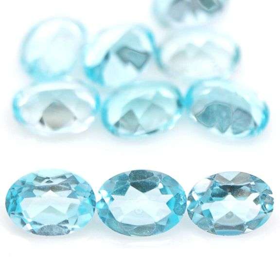 Bright 14.24ct matched sky blue Topaz set