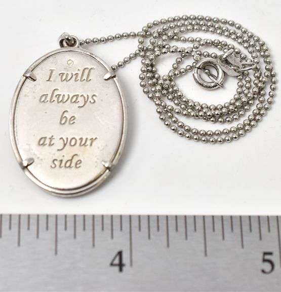 Angel Themed Pendant with CZ Gemstone Necklace in Sterling Silver