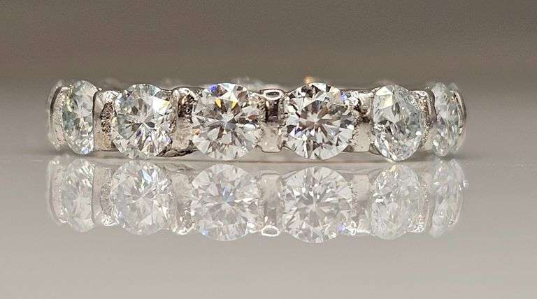 Beautiful 15 Count 7.25 Ctw  White Ice Moissanite Eternity Ring