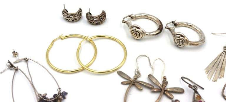 Group lot of Vintage 925 sterling silver earrings