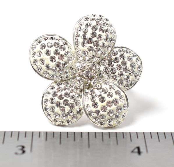 Flower CZ Gemstone Ring in Sterling Silver