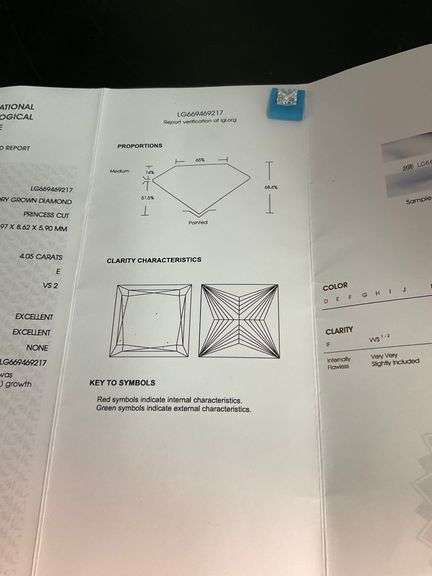 CERTIFIED 4.05 CARAT LAB GROWN DIAMOND