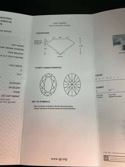 CERTIFIED 5.02 CARAT LAB GOWN DIAMOND