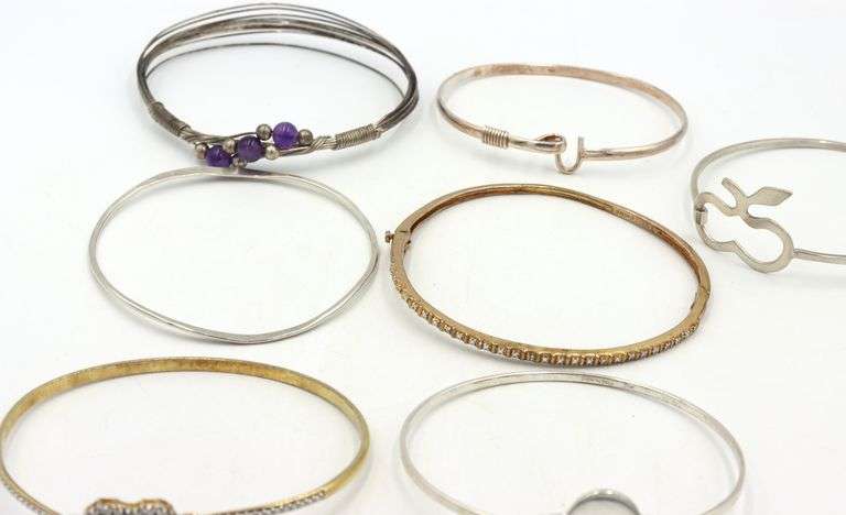 Group lot of Vintage 925 sterling silver bangles