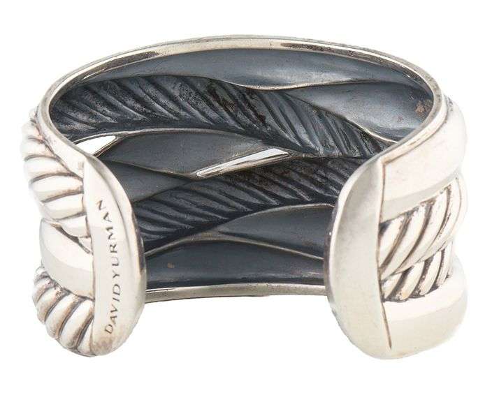 David Yurman Cable Classic Wide Crossover Cuff Bracelet in Sterling