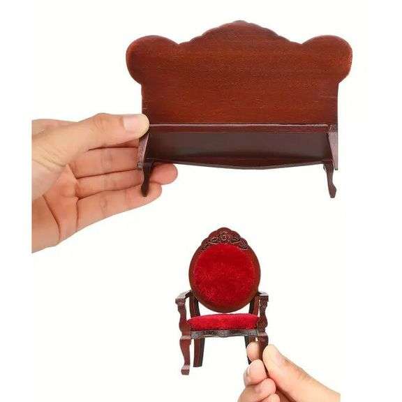 Wooden Sofa and Chairs Mini Furniture Set