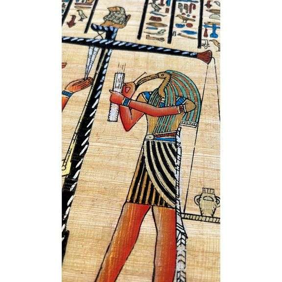Judgment by Anubis Real Egyptian Papyrus Art