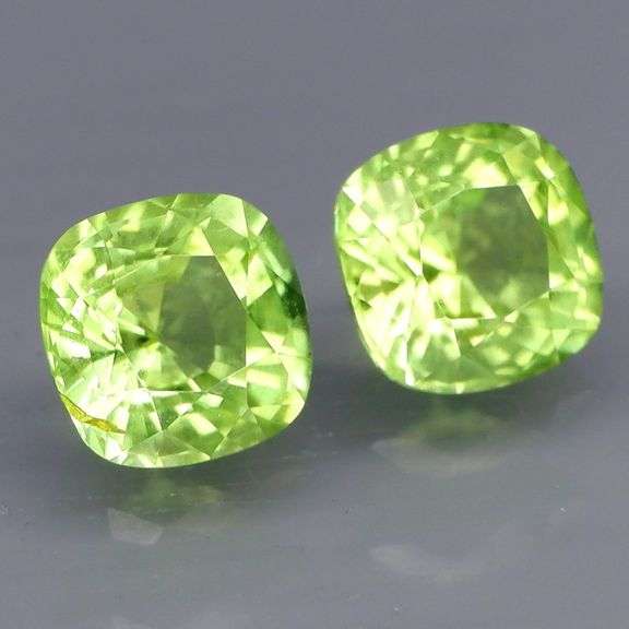 Premium pair of 5.5x5.5mm Burmese Peridot -1.81cts!