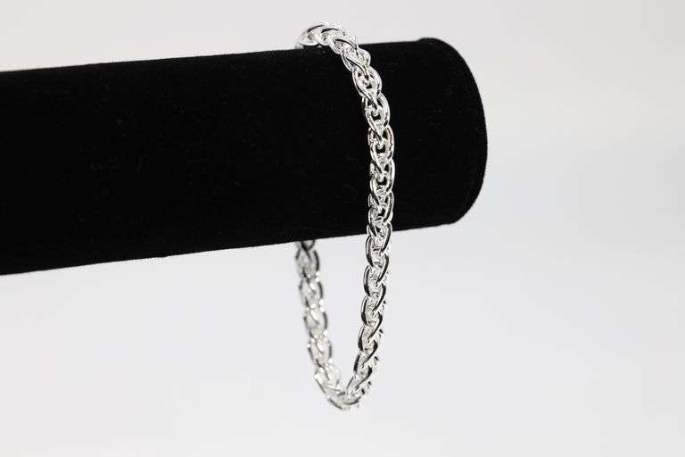 Sterling Silver Men's Heavy Wheat Chain 6mm Solid 925 Italy Bracelet Spiga 8"