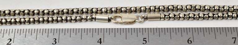 Popcorn Chain Necklace in Sterling Silver