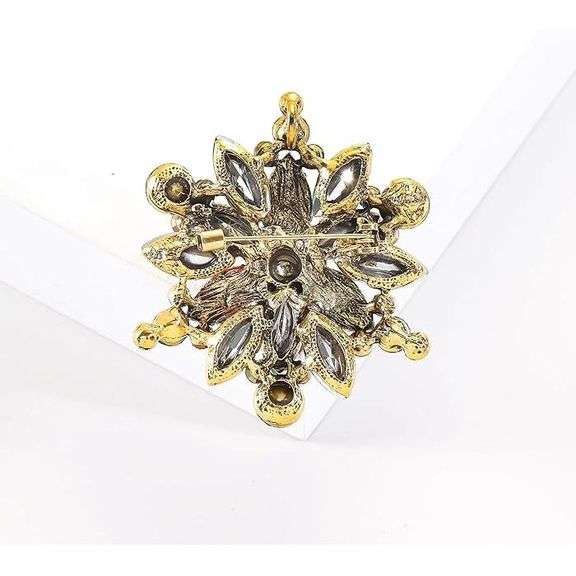 Purple Austrian Crystal Flower Brooch