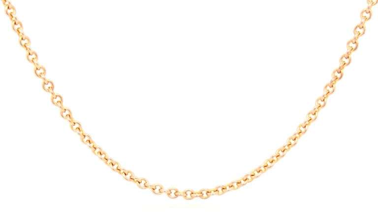 10kt Yellow gold rolo link chain necklace