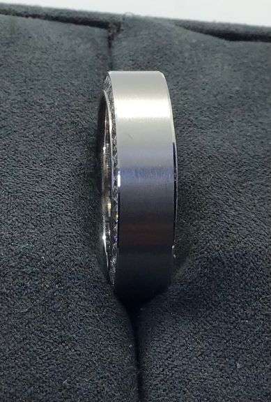 MEN’S 14K WHITE GOLD LAB DIAMOND WEDDING BAND