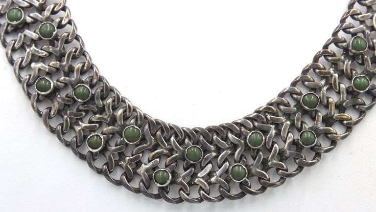 Set of Vintage 925 sterling silver necklace and matching bracelet