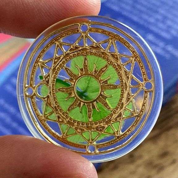 Real Four-Leaf Clover Good Luck Token