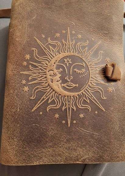 Sun & Moon Embossed Vintage Leather Journal