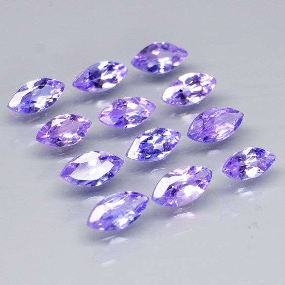 Marquise cut! Unheated! 3.12ct Tanzanite set!