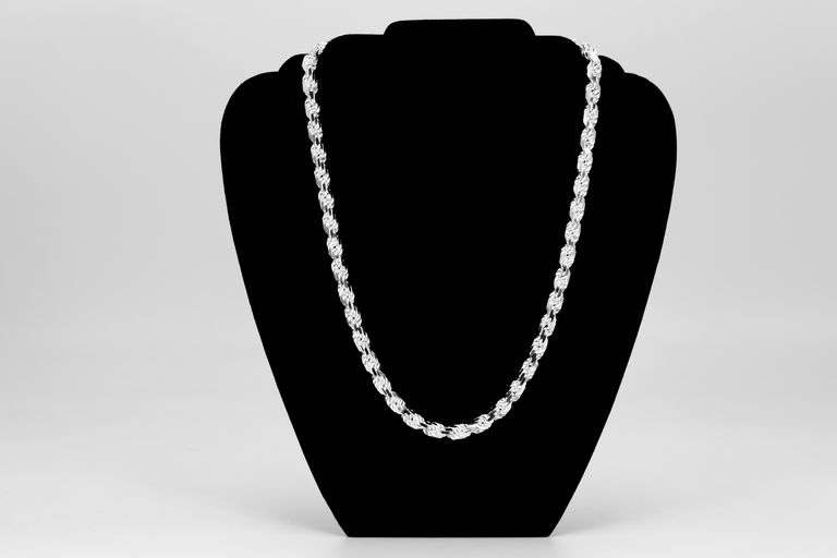 Sterling Silver Heavy Diamond-Cut Rope Chain 8mm Solid 925 Italy New Men's Necklace 22"