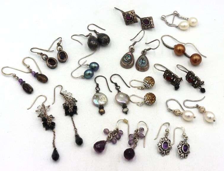 Group lot of Vintage 925 sterling silver earrings