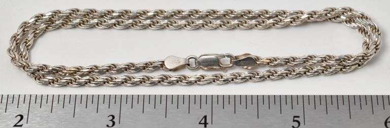 Rope Chain Necklace in Sterling Silver