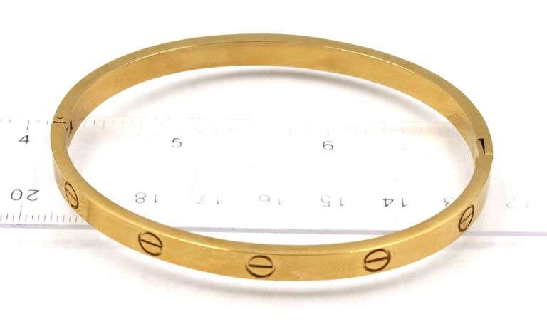 Gold plated love cuff bangle