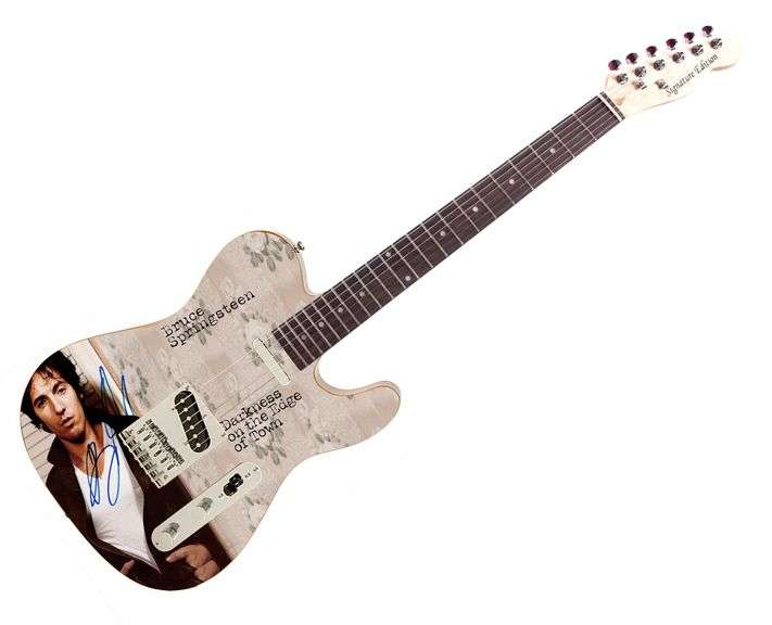 Bruce Springsteen Autographed Darkness on Edge of Town Graphics Guitar