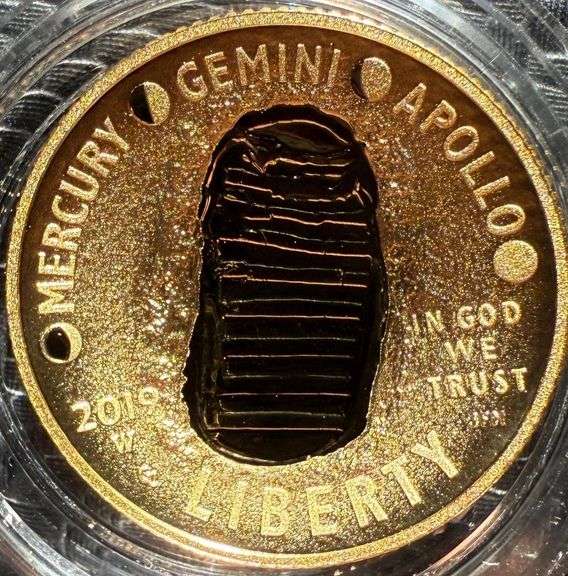 Low Mintage 2019 Proof $5 2019 Apollo 11 50 th Anniversary Gold Coin