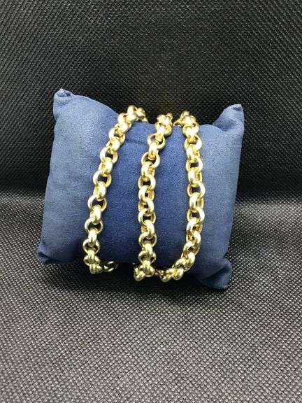 14K YELLOW GOLD ROLO CHAIN