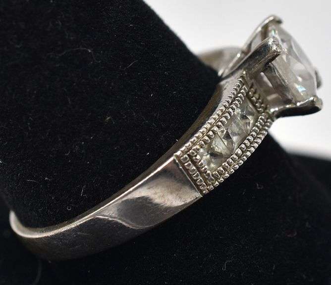 CZ Gemstone Ring in Sterling Silver