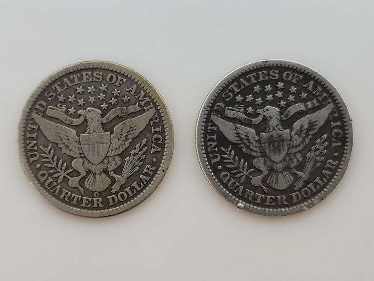 1892 O & 1893 Barber Quarters, Circulated "Better Dates"
