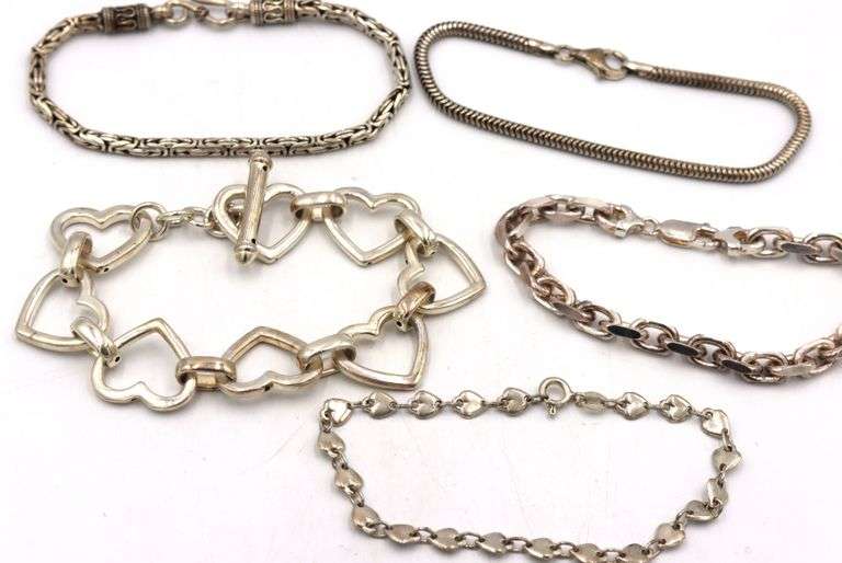 Vintage 925 sterling silver group lot of 4 bracelets