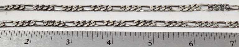 Figaro Chain Link Necklace in Sterling Silver