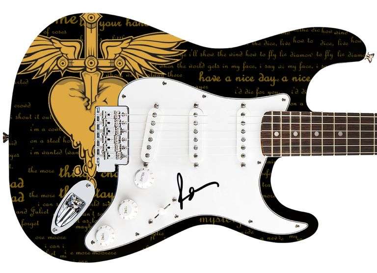 Richie Sambora Autographed "Sword Of Sound" Custom Graphics Guitar ACOA