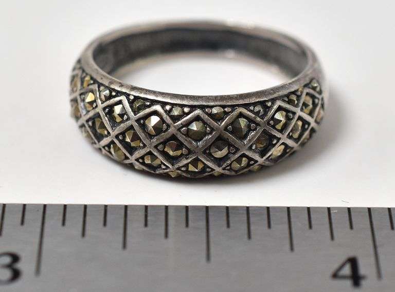 Marcasite Dome Ring in Sterling Silver