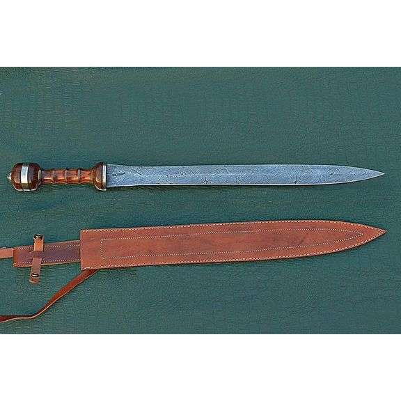29-Inch Maximus Gladius Sword Hand-Forged Damascus Steel Blade