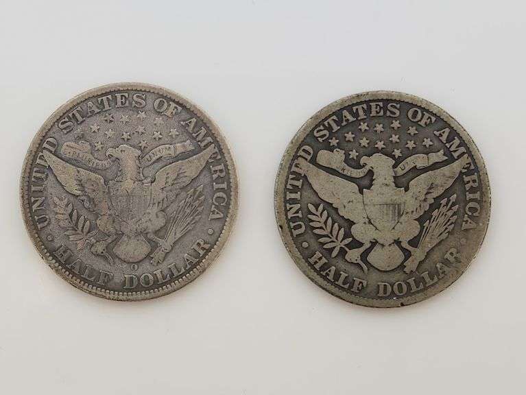 1908 O & 1909 Barber Half Dollar, Circulated