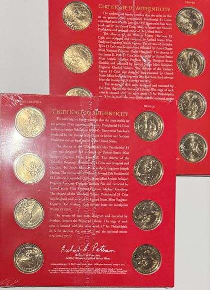 2009 & 2013 US Uncirculated Presidential Dollar Sets