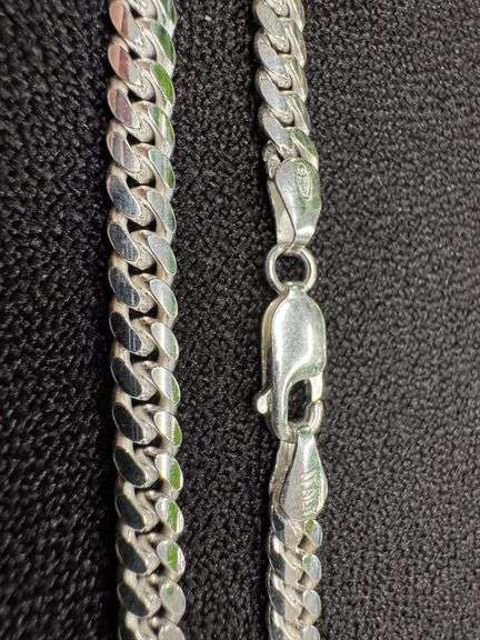 Italian 925 Sterling Silver Tight Miami Link Cuban Chain 24" Necklace
