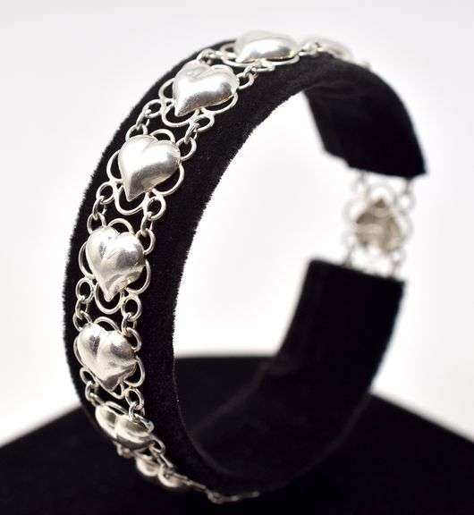 Heart Link Bracelet in Sterling Silver