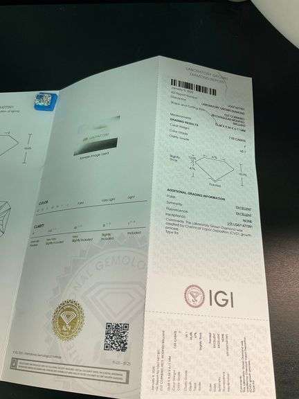 CERTIFIED 7.03 CARAT LAB GROWN DIAMOND