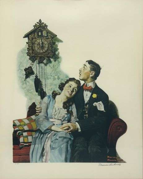 Rare Norman Rockwell Signed Collotype