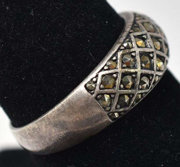 Marcasite Dome Ring in Sterling Silver
