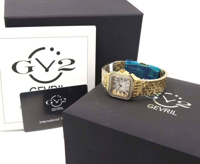 GV2 by Gevrill Milan diamond quartz white dial watch