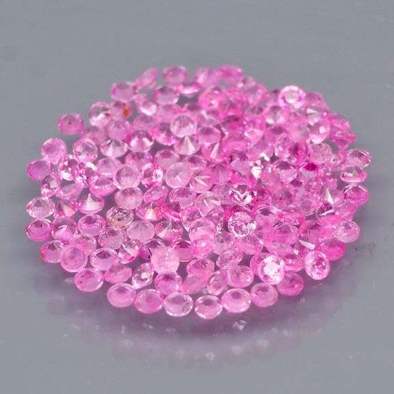 Top pink! 2.09ct matched diamond cut Sapphire set!