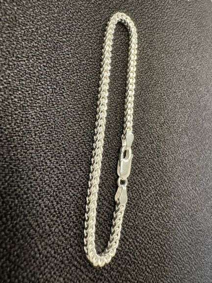 Sterling Silver Men's Franco Chain 2.5mm Solid 925 Italy New Bracelet 7"