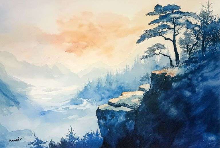 Japanese Mixed Media Artist Signed