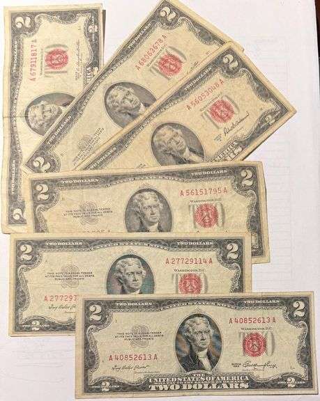 2 Each 1953 1953 A 1953 B Red Seal US Notes